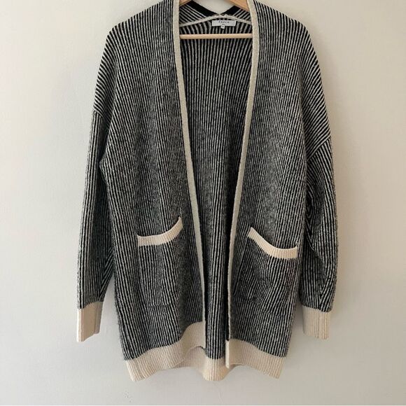 FRNCH Sweaters - FRNCH Sweater Paris Long Open Front Cardigan Fuzzy Cozy Size Small